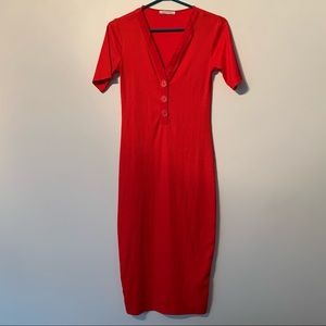 Zara semi causal red dress
